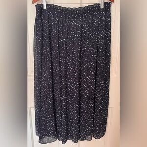 LOFT Polka Dot Pleated Skirt